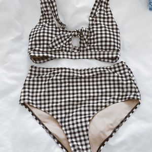 High Waisted Gingham Swimsuit